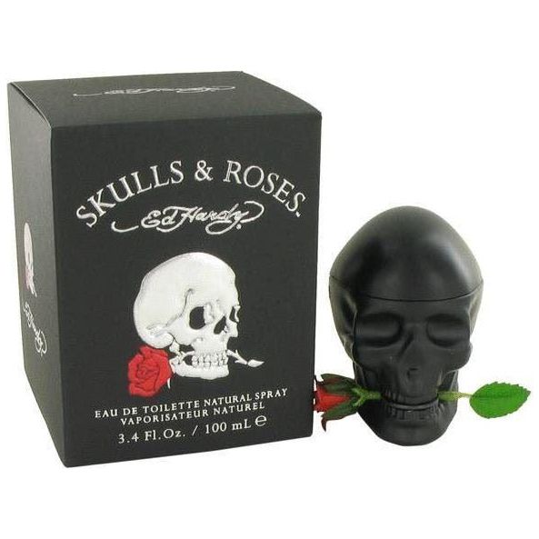 Ed Hardy SKULLS AND ROSES by Christian Audigier 3.4 oz EDT For Men New In Box